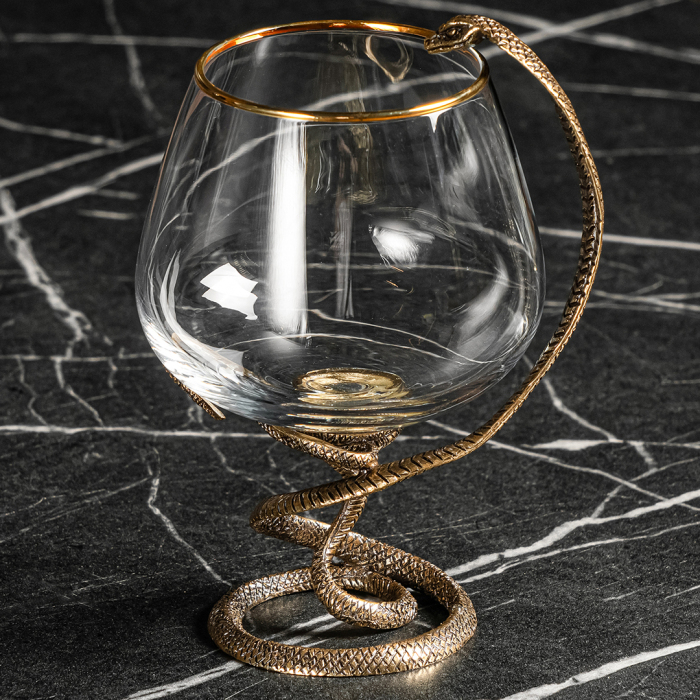 A set of glasses for cognac "Charente. Snake" for 2 persons
